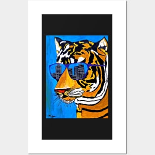 Cool Tiger in Sun Shades Posters and Art